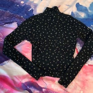 Brandy Melville Knit Floral Turtle Neck Sweater